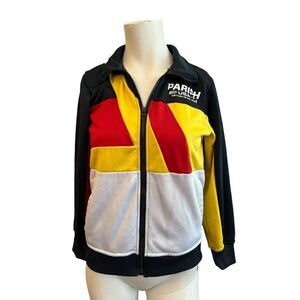 Parish Nation Women’s Medium Full Zip Jacket Bright Color Block Black Red Yellow